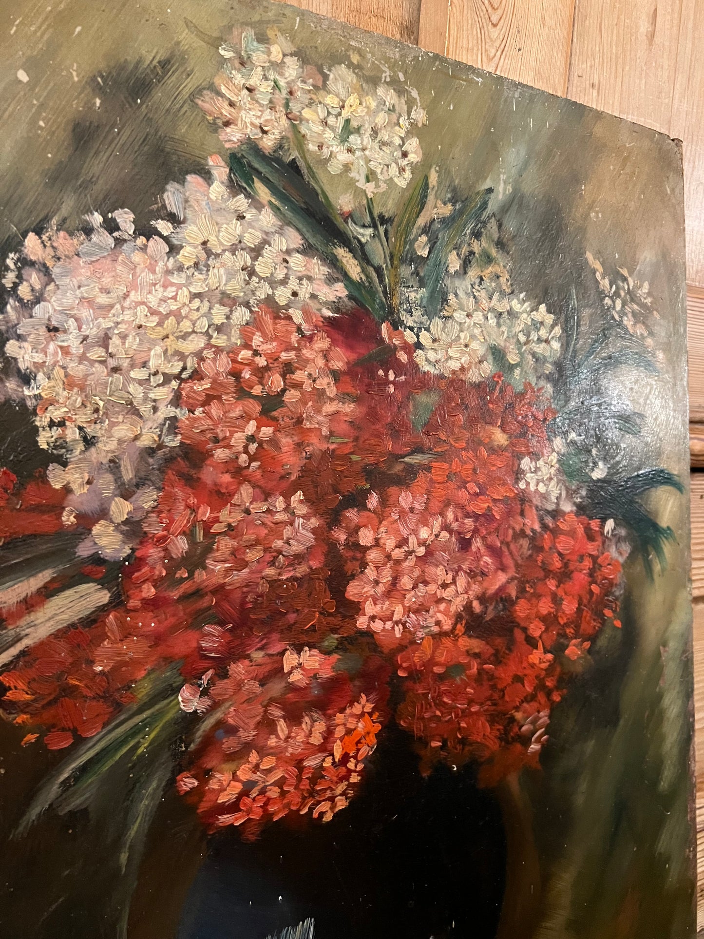 Red and White Hydrangea Painting