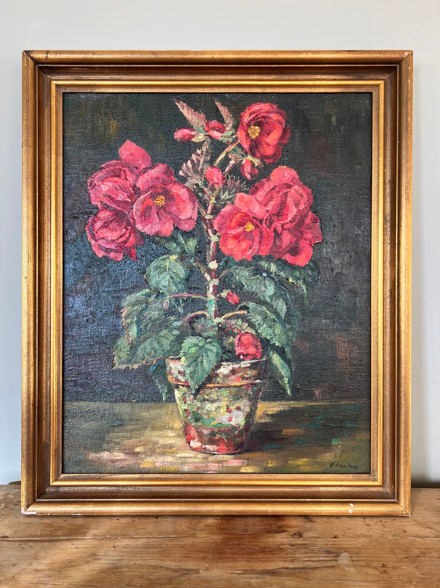 Swedish Begonia Oil on Canvas