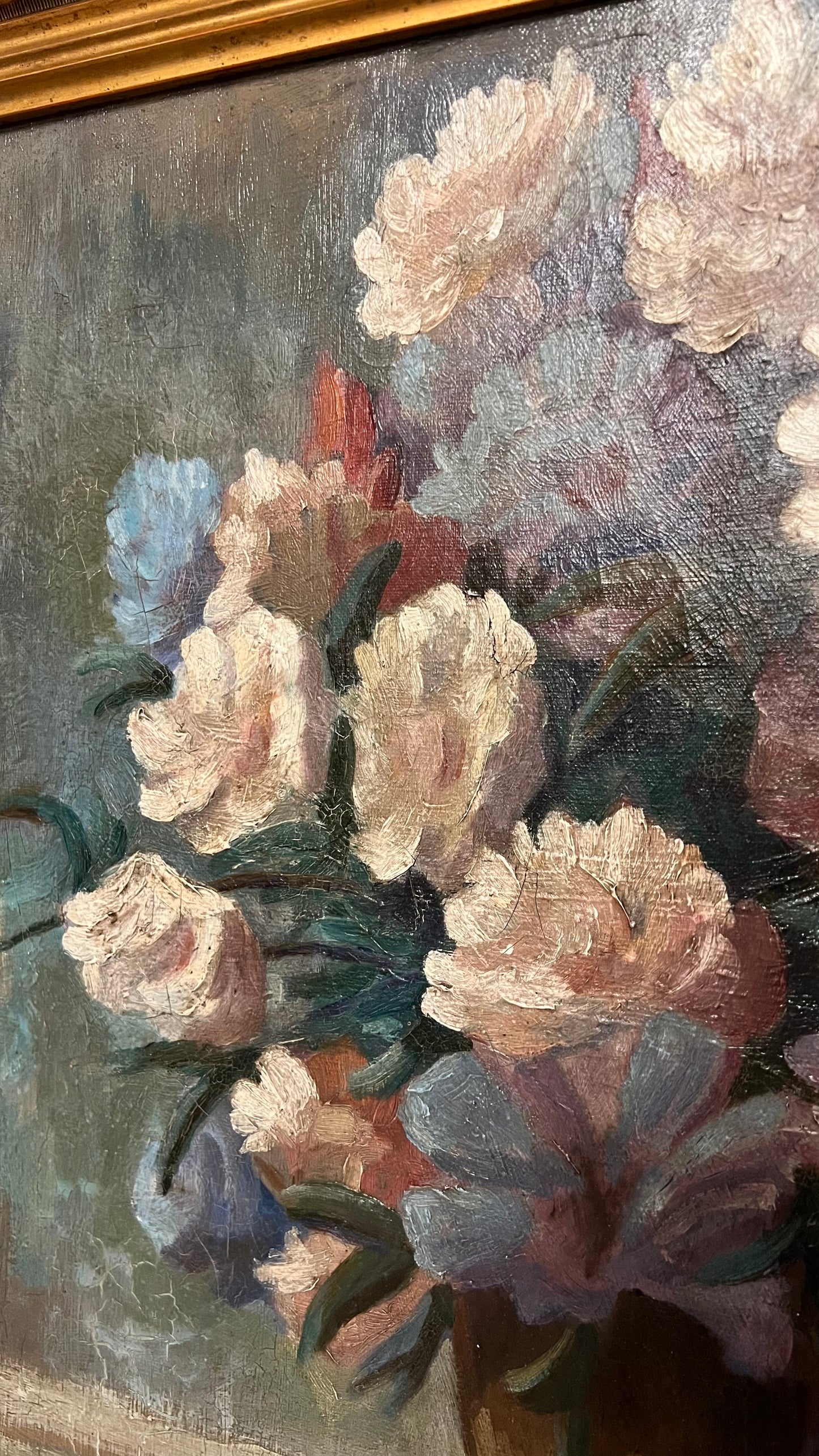 Violet Peonies Painting - Oil on Canvas