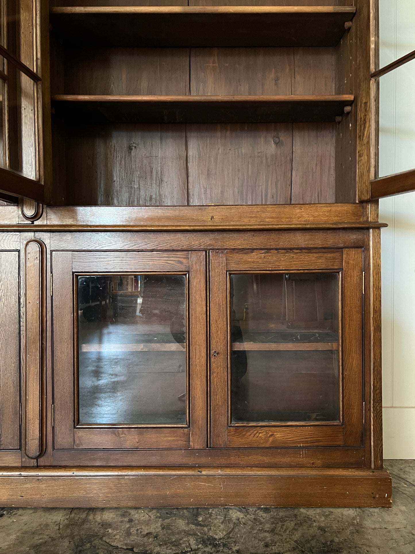 English Oak Glazed Bookcase