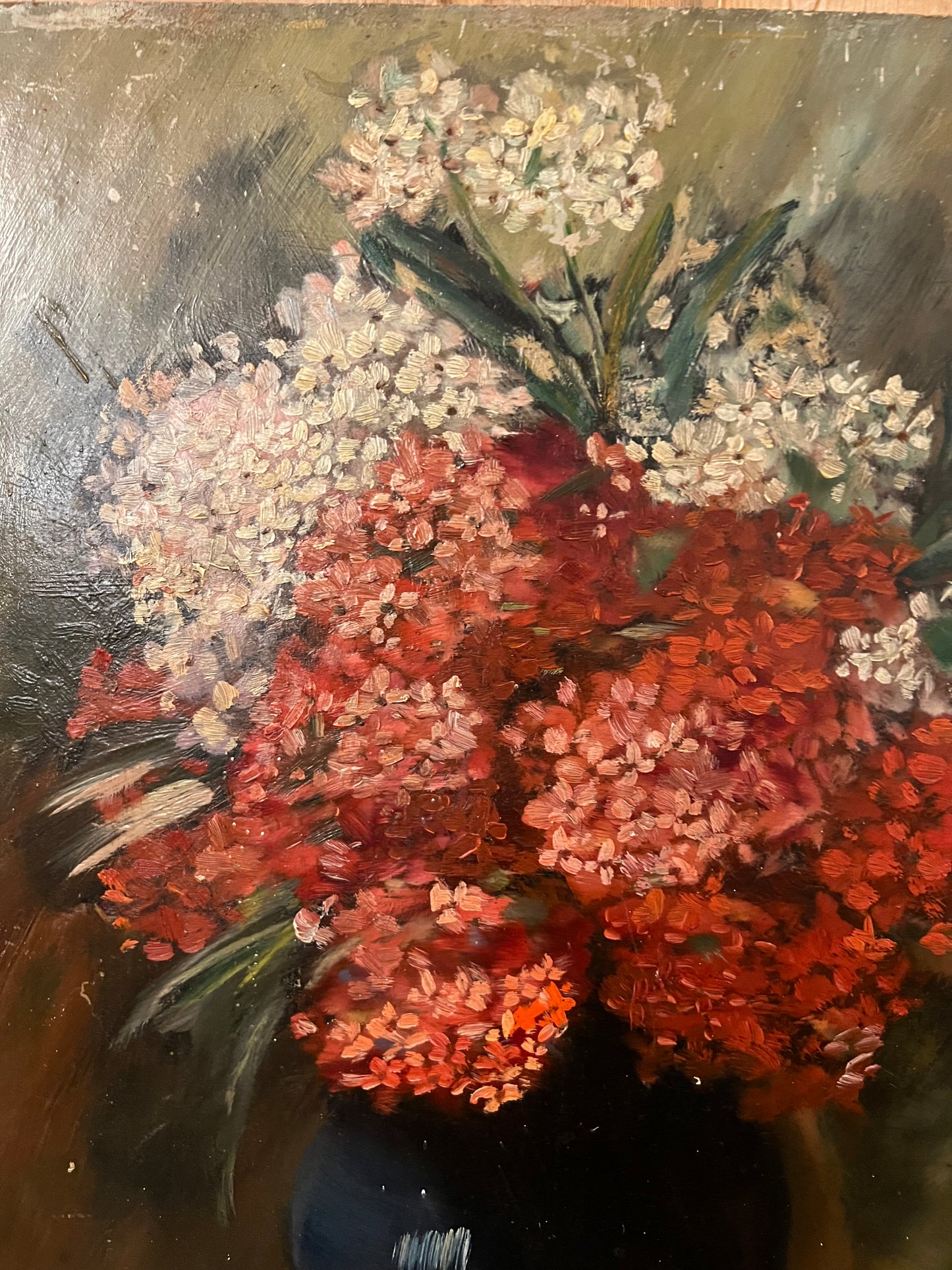 Red and White Hydrangea Painting