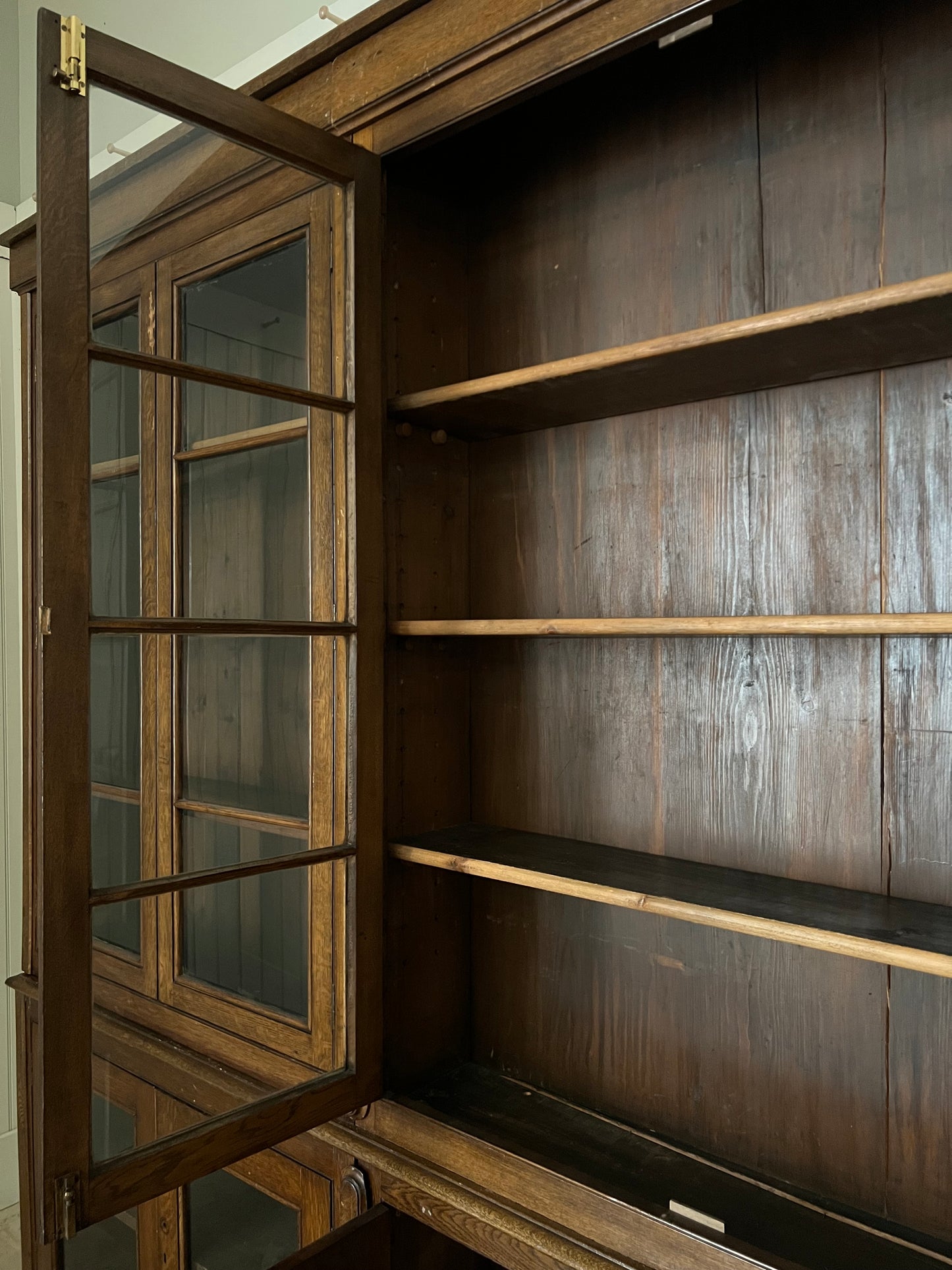 English Oak Glazed Bookcase