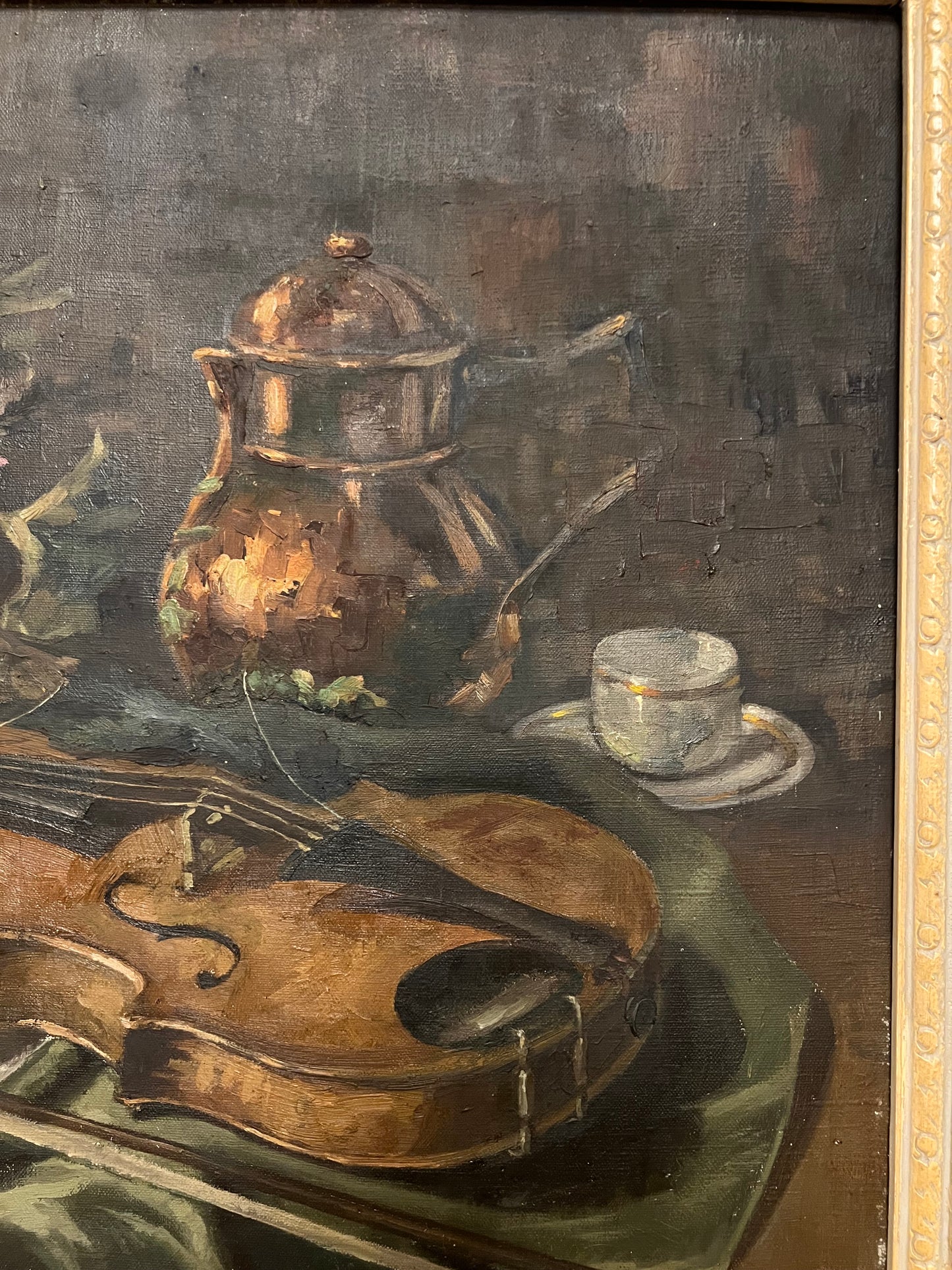 Belgian Violin Oil on Canvas