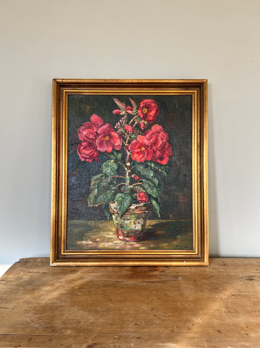 Swedish Begonia Oil on Canvas