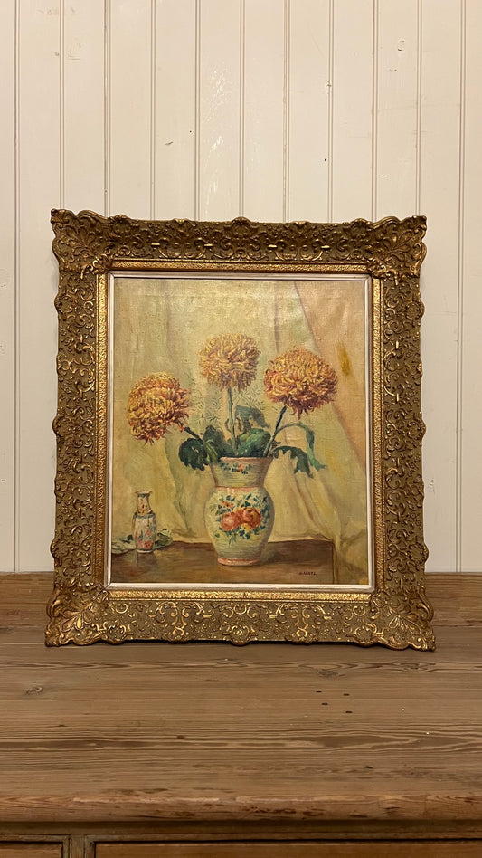 Yellow Mums - Oil on Canvas