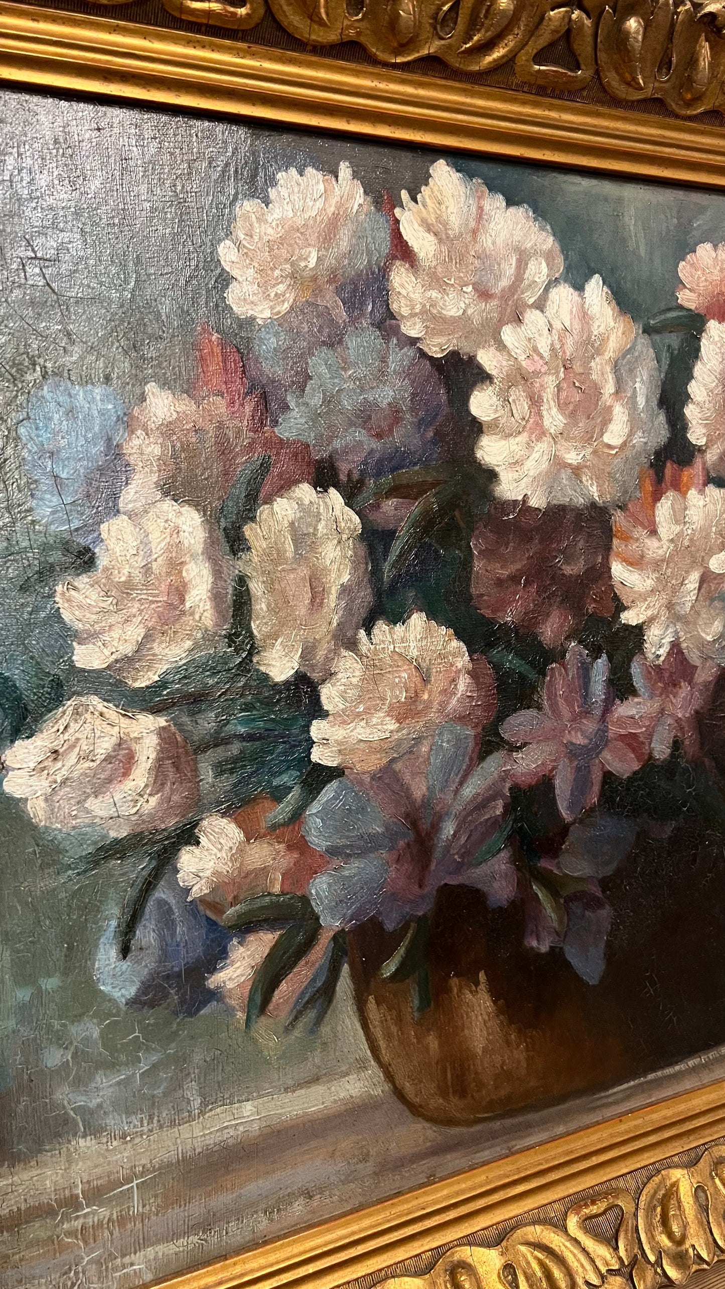 Violet Peonies Painting - Oil on Canvas
