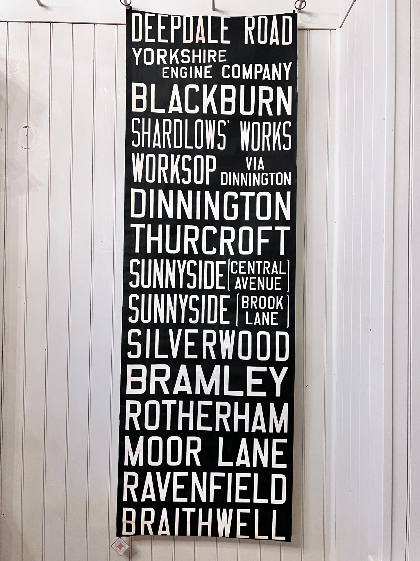 English Bus Scroll Tapestry