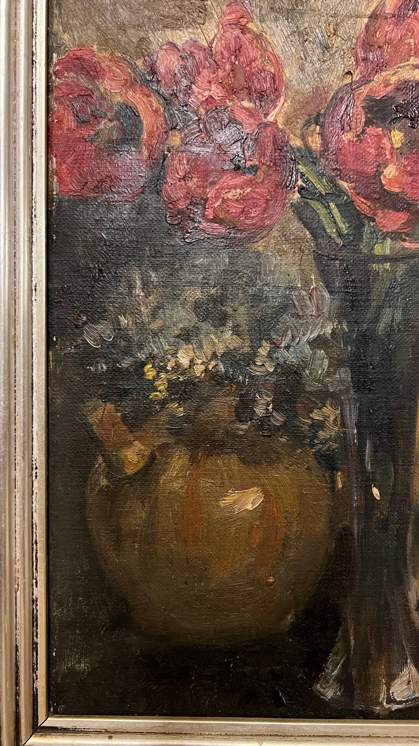 Red Tulip Painting on Board