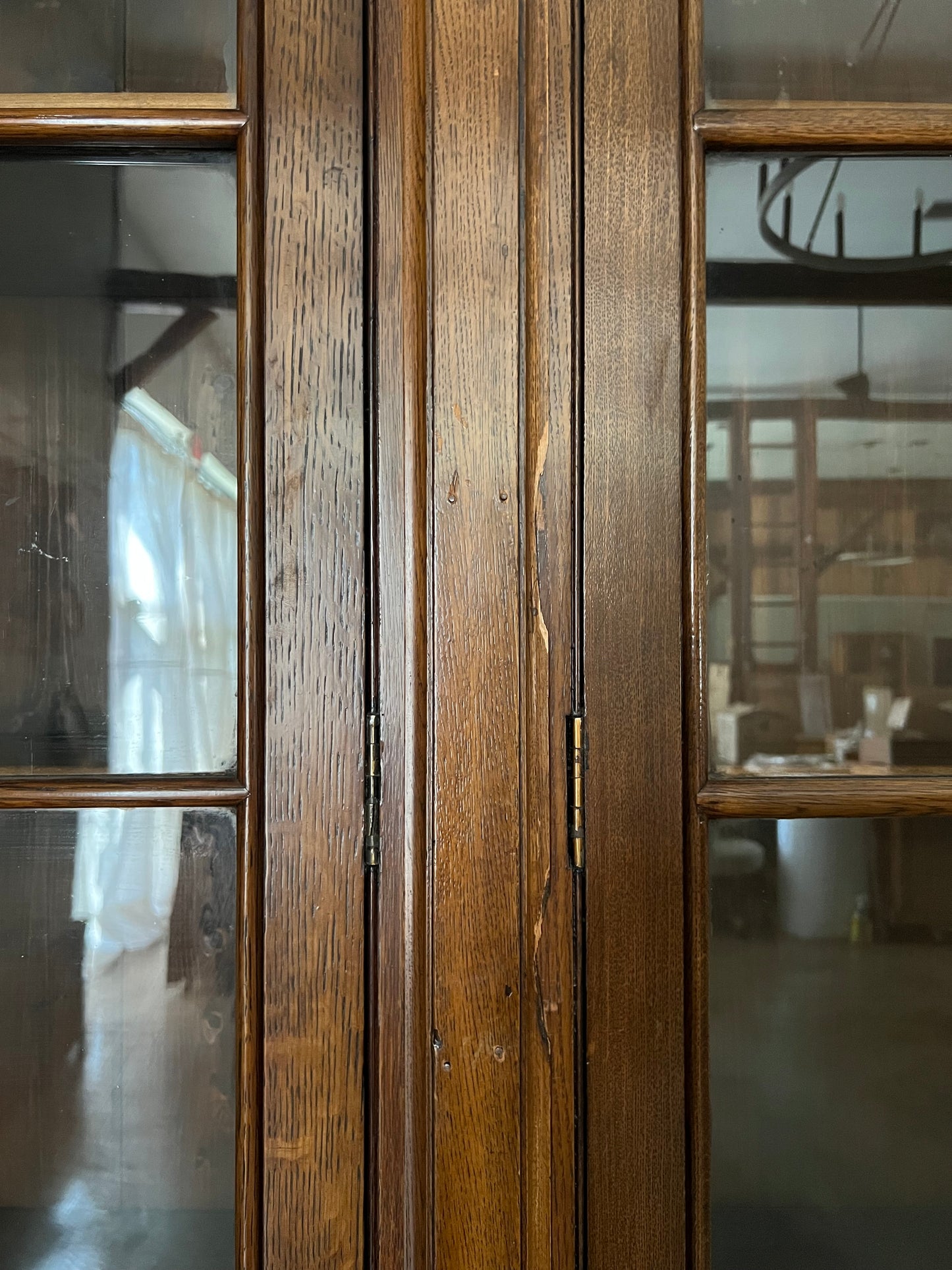 English Oak Glazed Bookcase