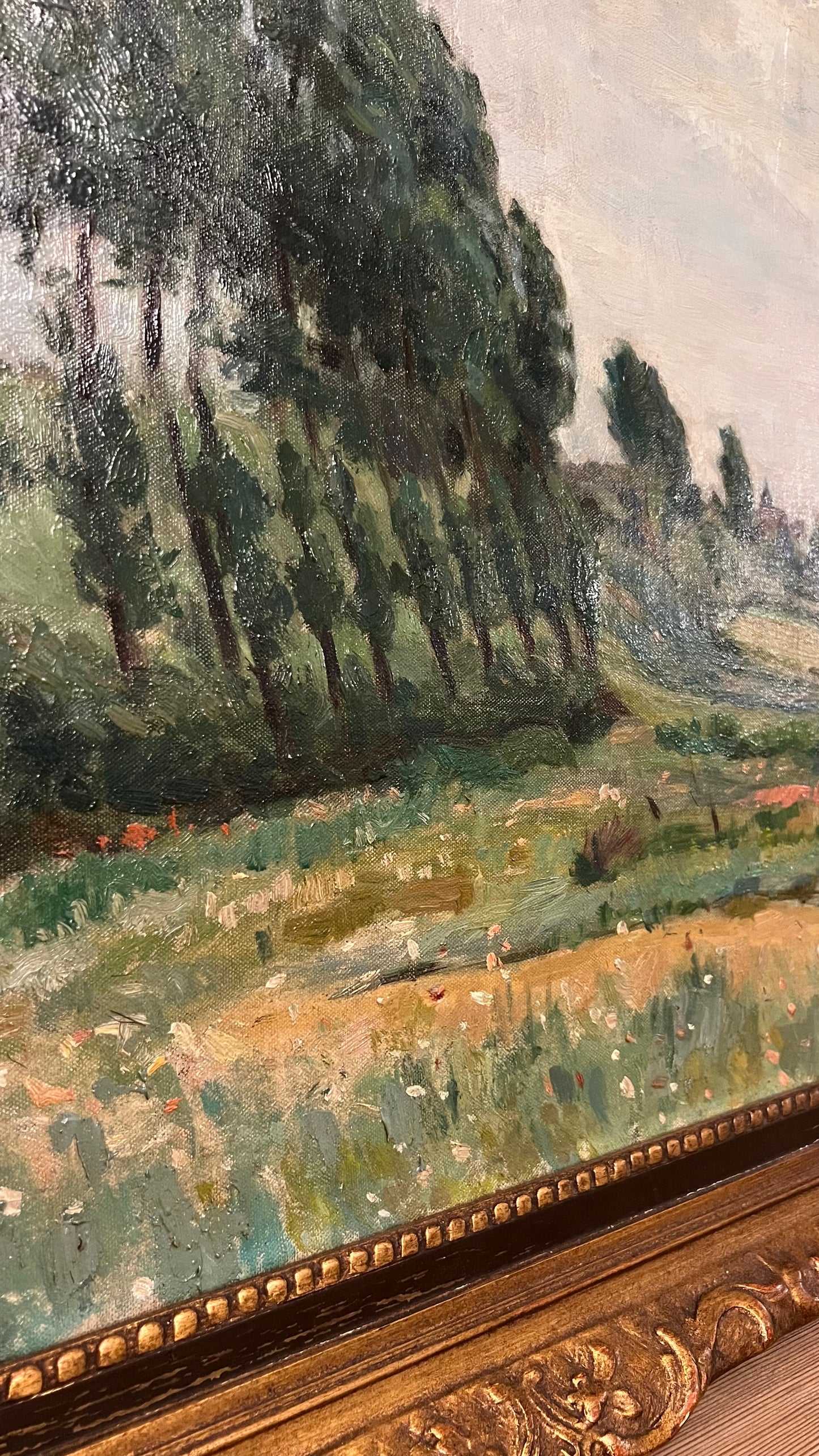 Tree Lined Meadow - Oil on Canvas