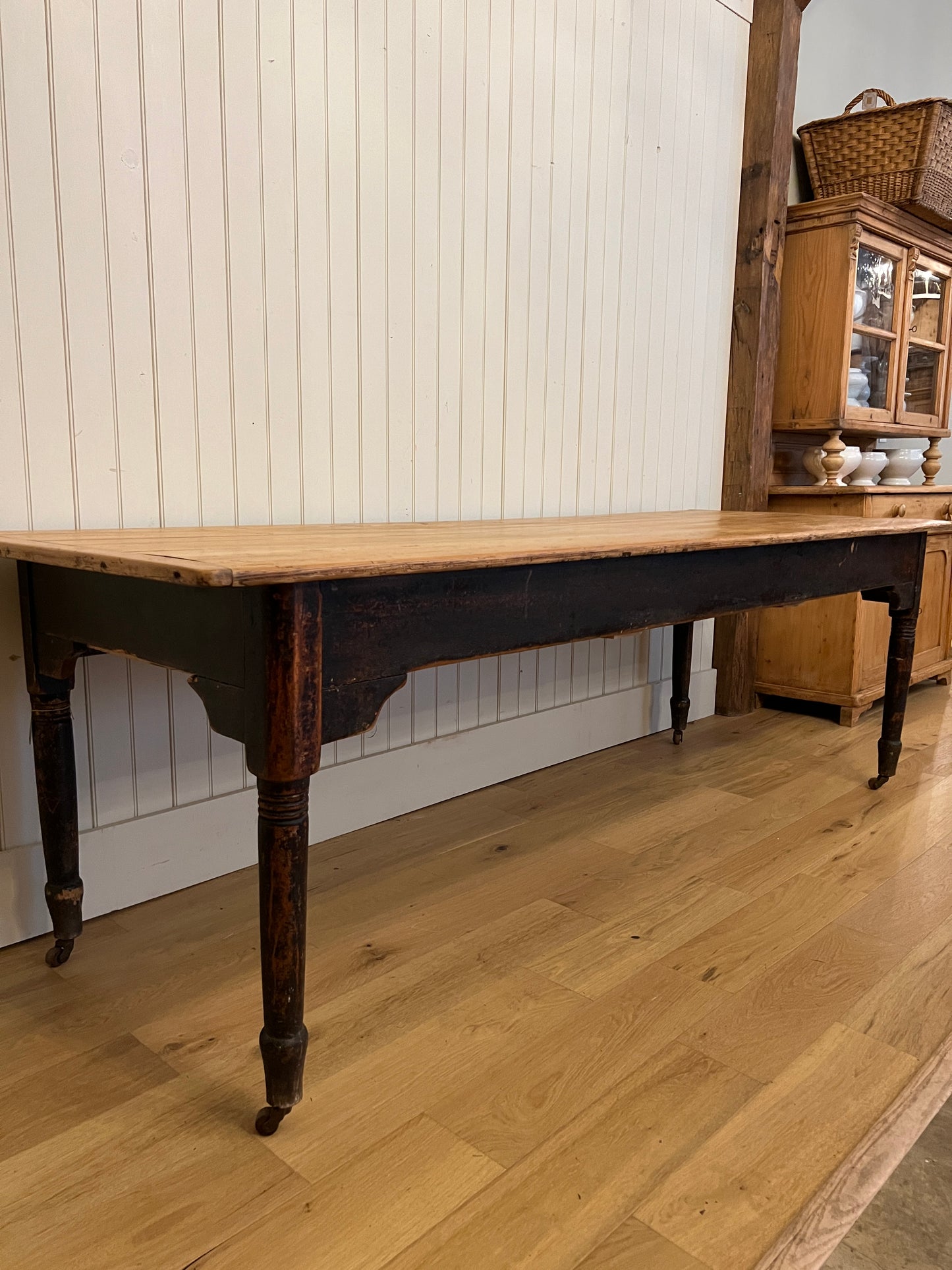 Plank Top Pine 3 Drawer Table