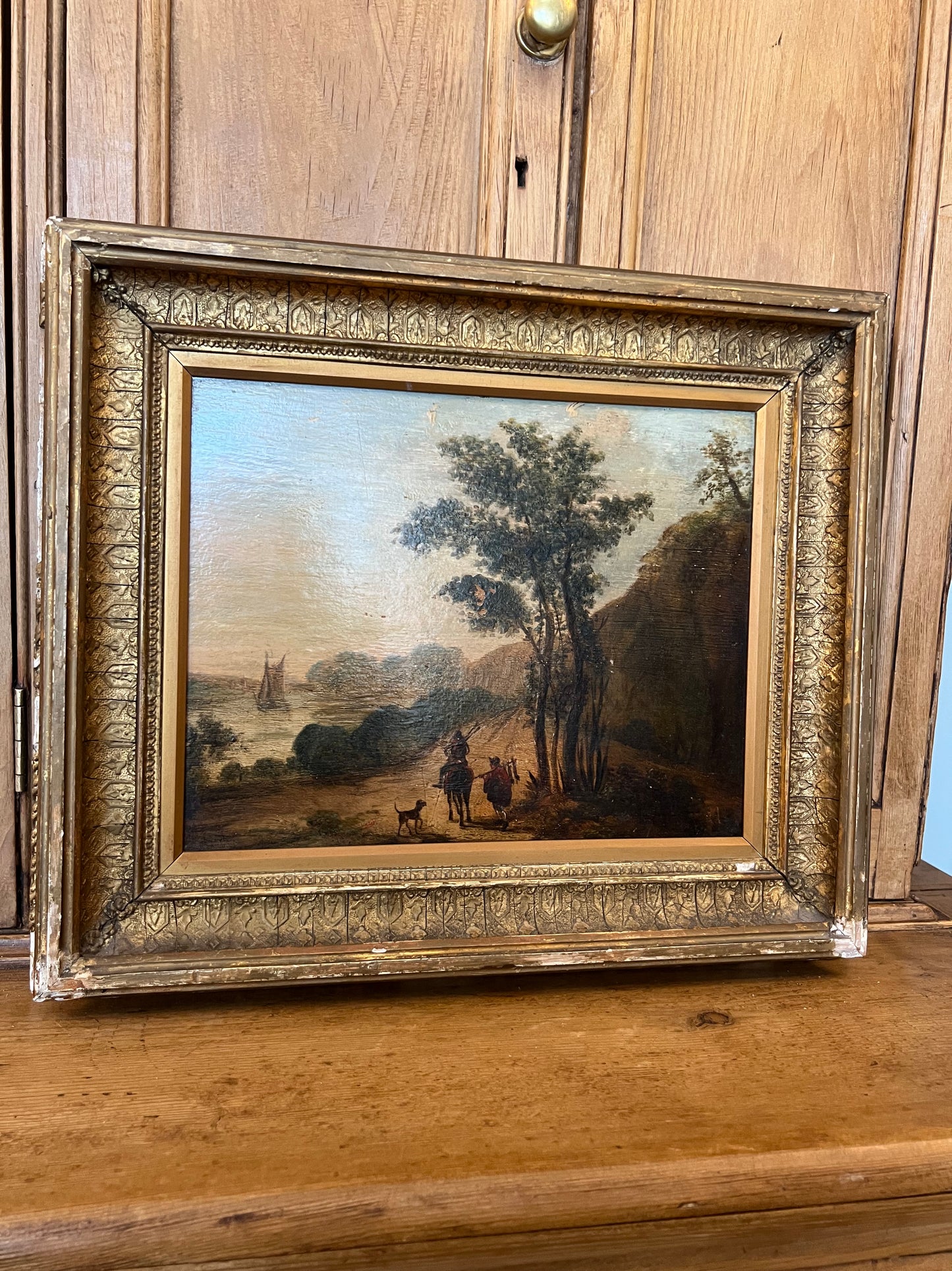 Framed "The Last Ride" Oil on Board