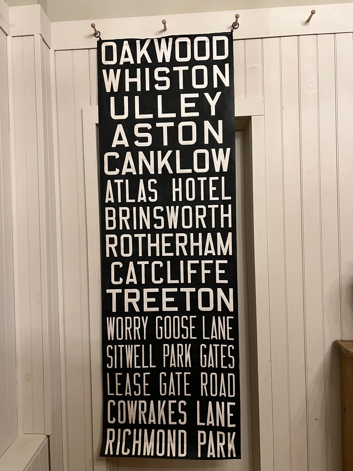 English Bus Scroll Tapestry