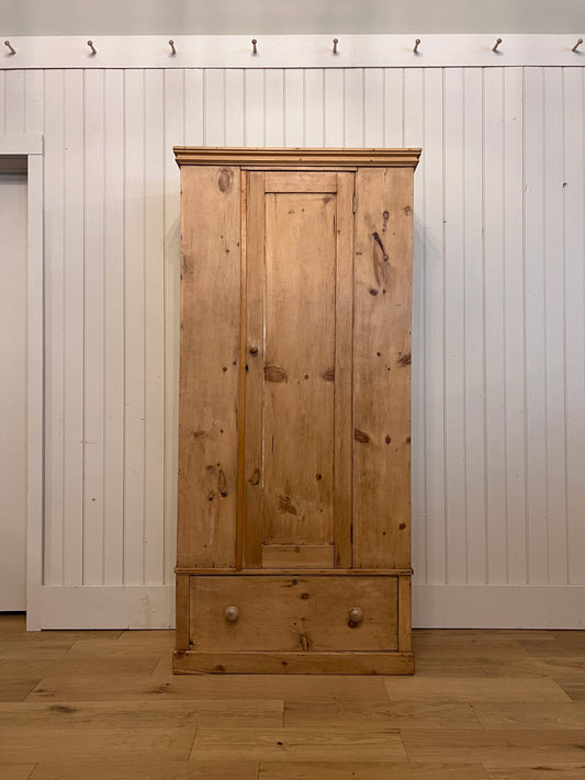 Pine Wardrobe with Drawer