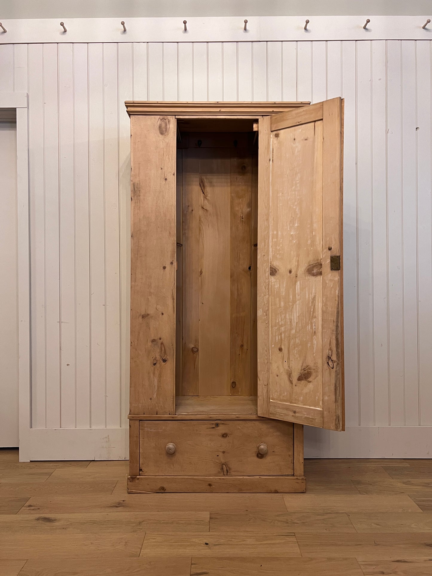 Pine Wardrobe with Drawer