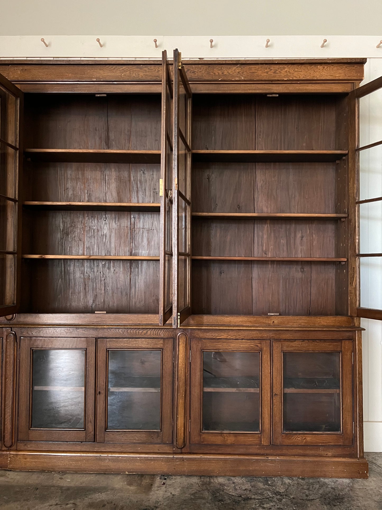 English Oak Glazed Bookcase