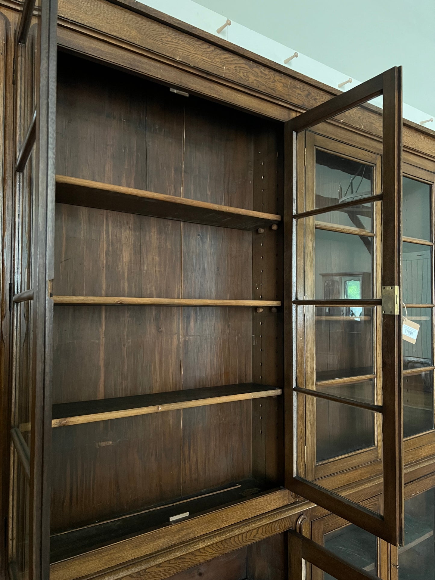 English Oak Glazed Bookcase