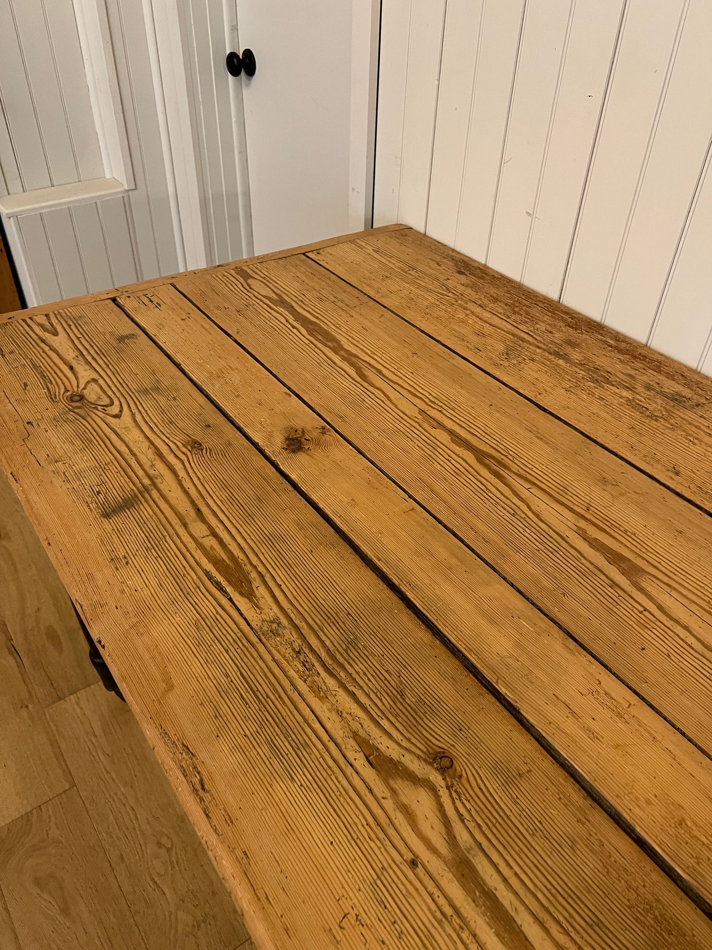 Plank Top Pine 3 Drawer Table