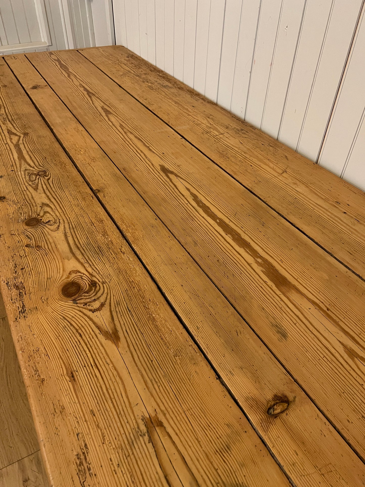 Plank Top Pine 3 Drawer Table