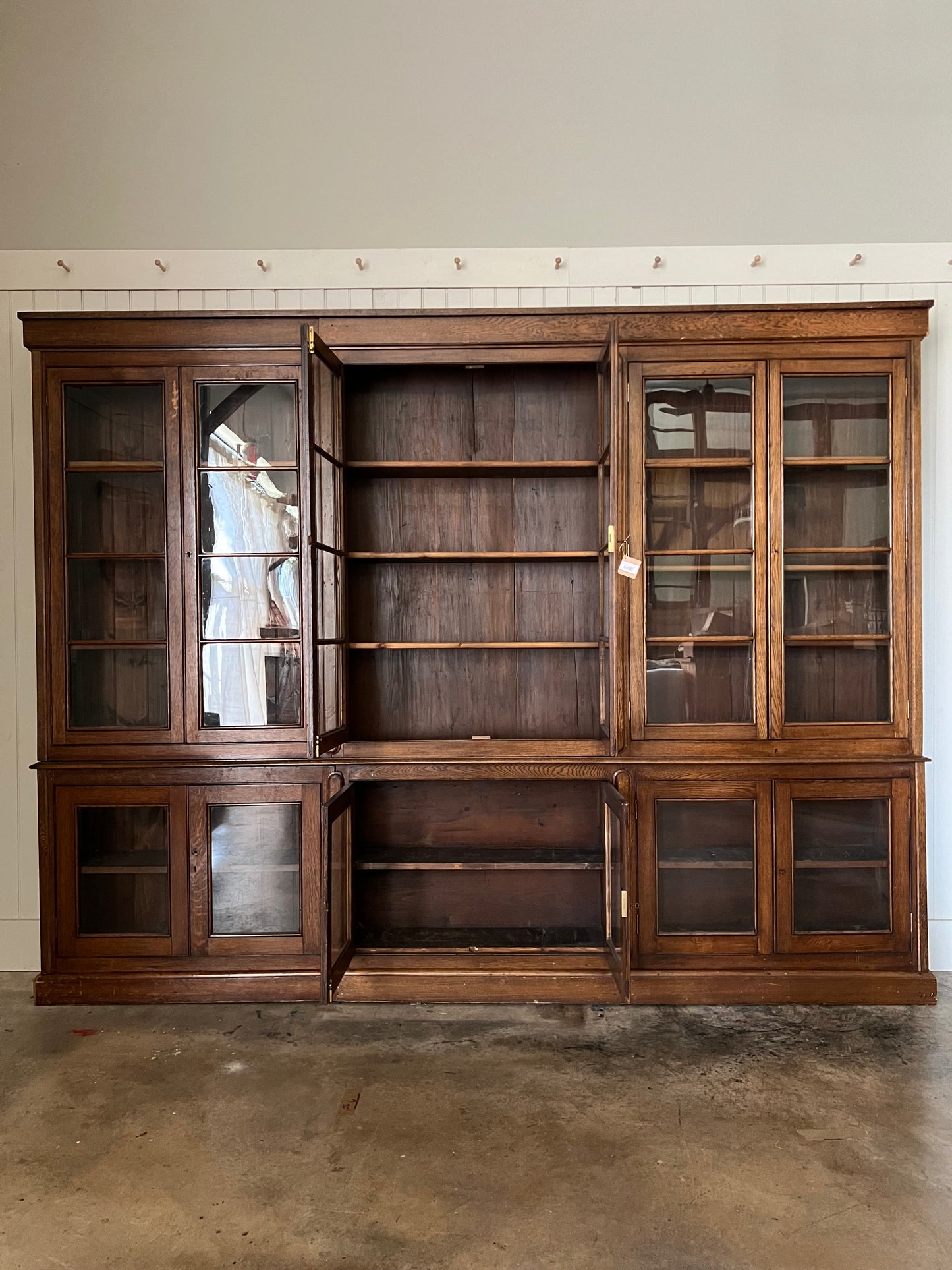 English Oak Glazed Bookcase