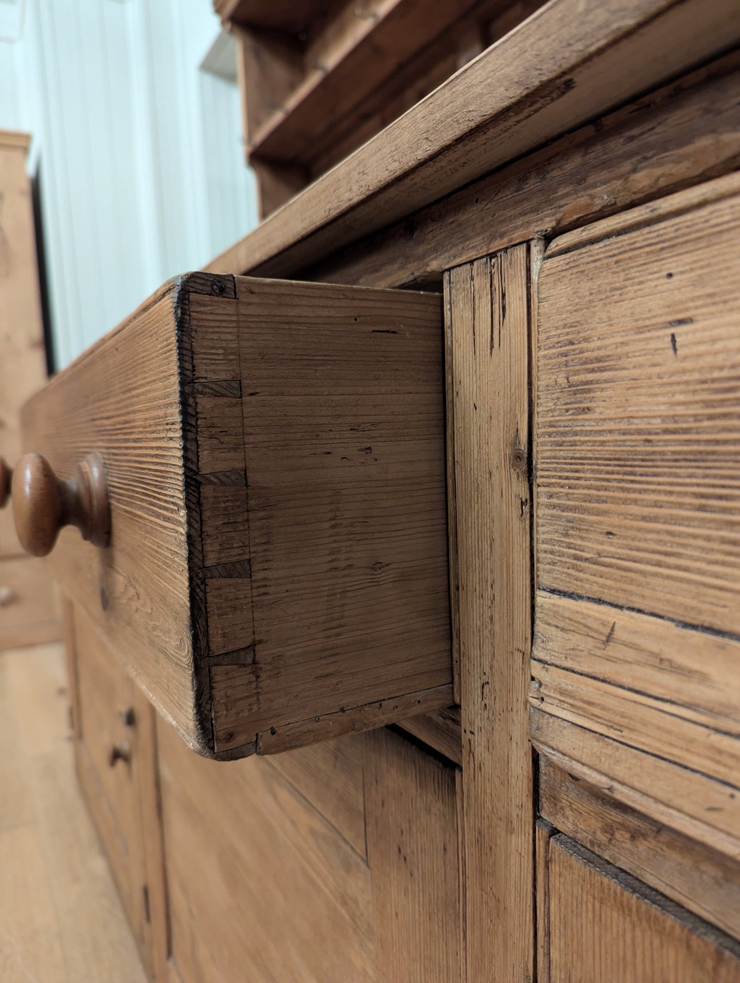 English Pine Hutch - Metal Brackets