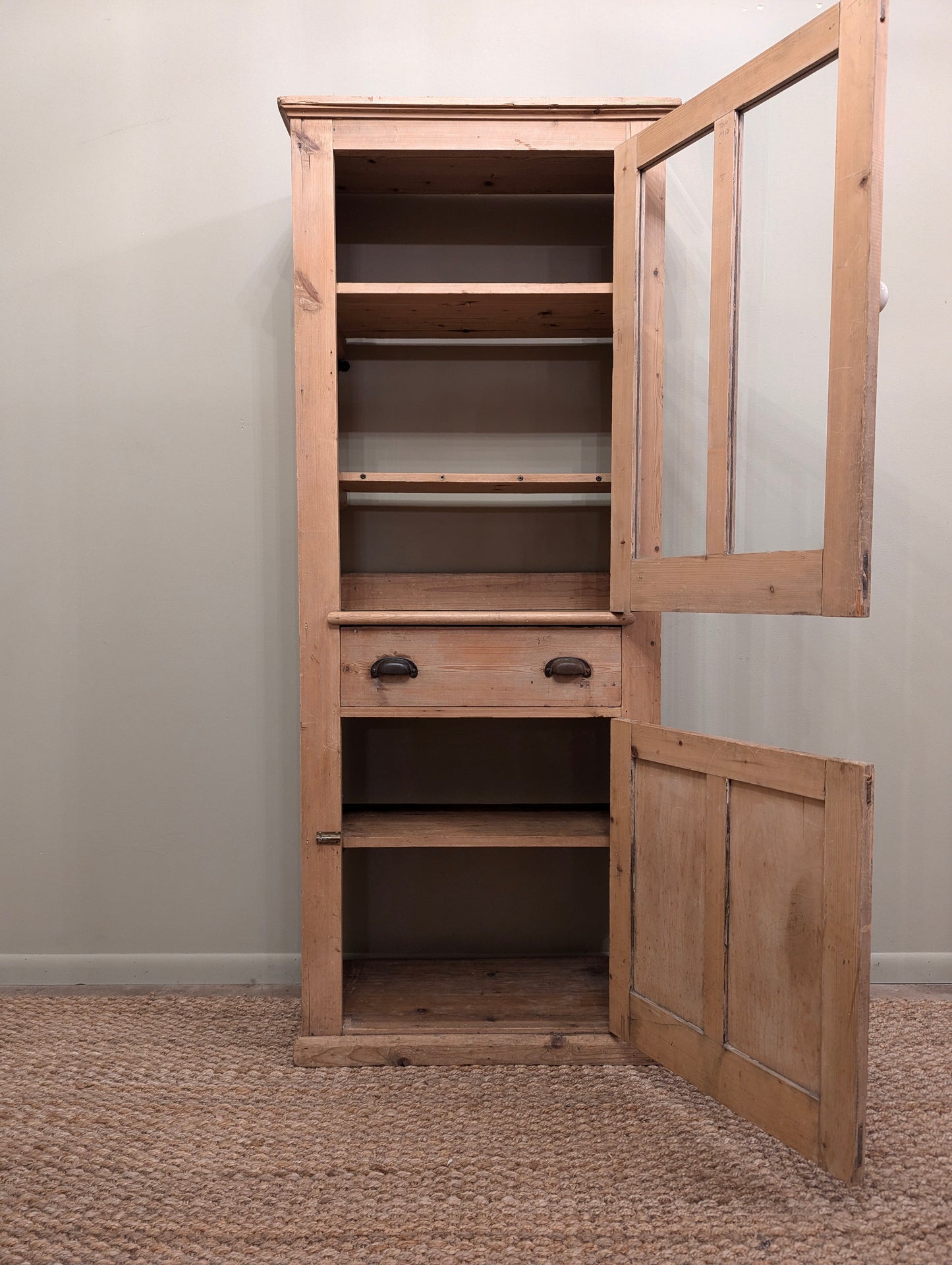 Tall Boy Pine Linen Cupboard