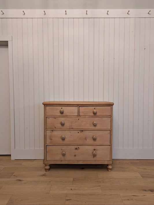 Victorian Pine 2 over 3 Chest of Drawers