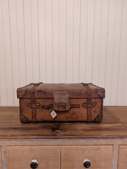 English Leather Travelers Trunk with Key