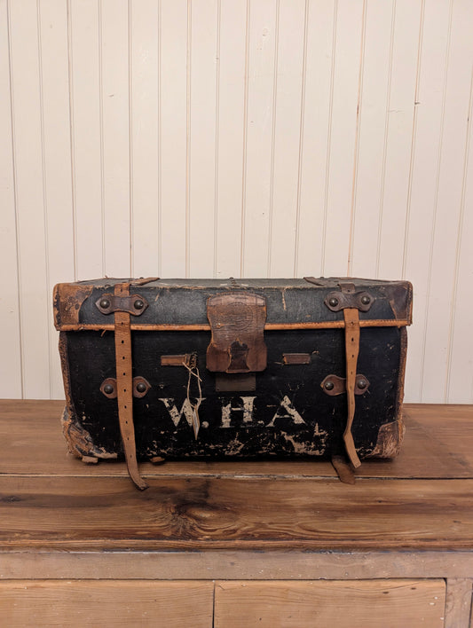 W.H.A. Black Leather Trunk