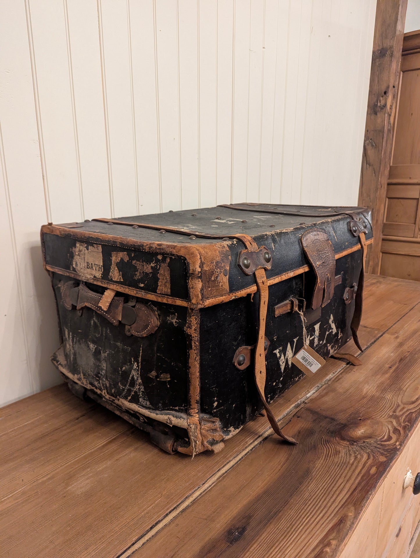 W.H.A. Black Leather Trunk