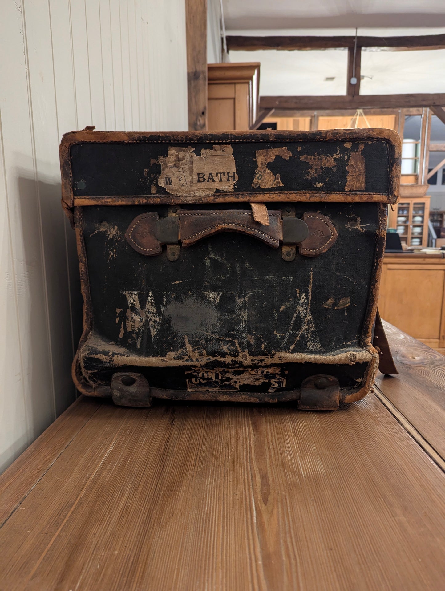 W.H.A. Black Leather Trunk