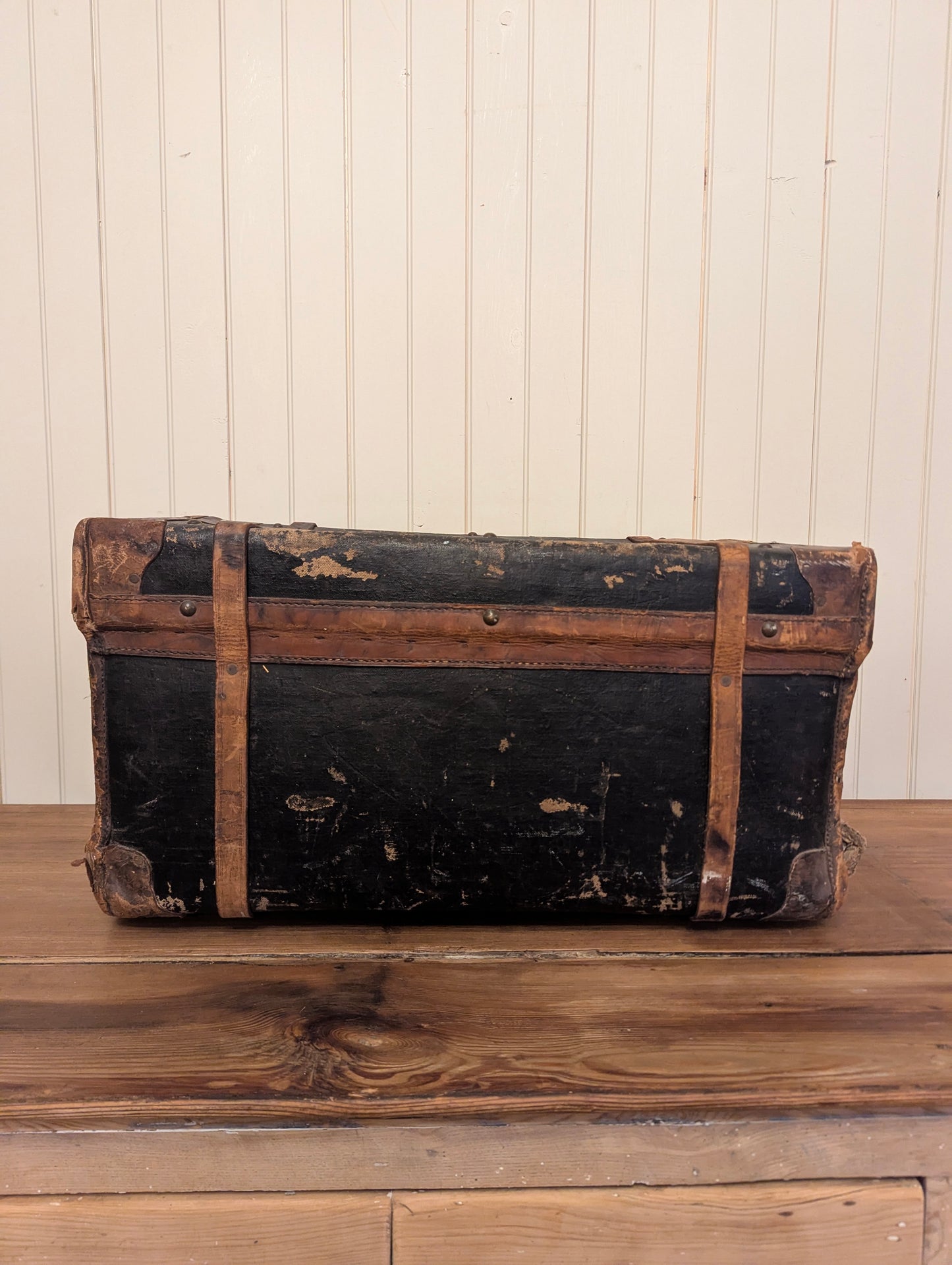 W.H.A. Black Leather Trunk