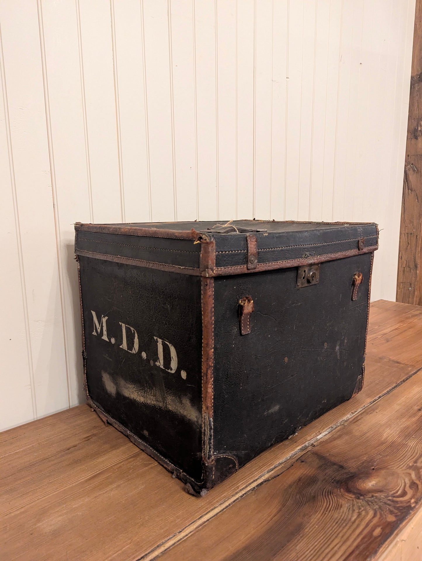 Black Canvas Travel Trunk M.D.D.