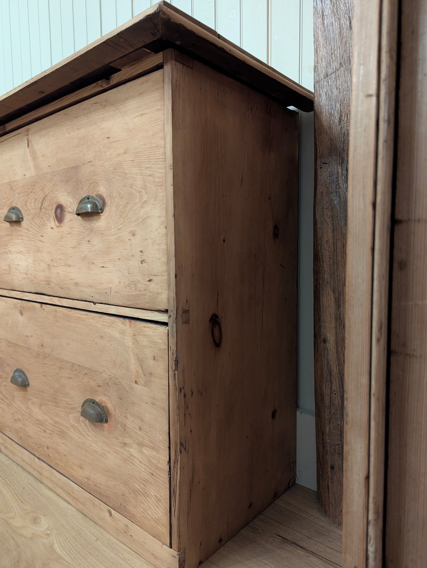 11ft Pine Bank of Drawers