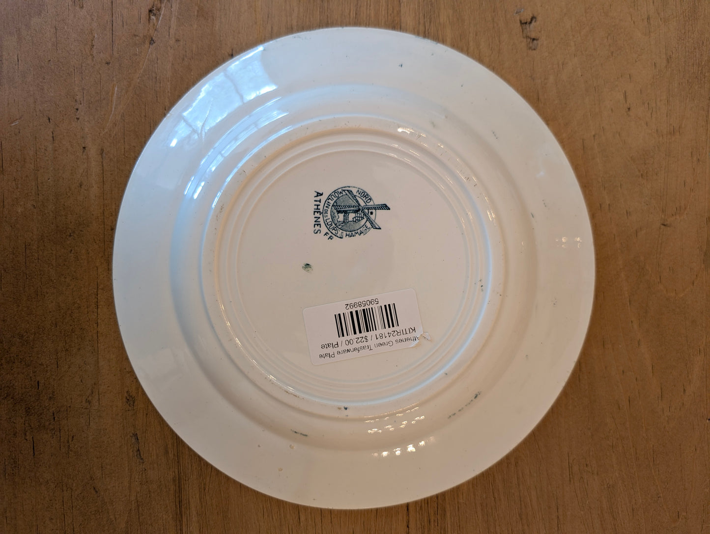 Athenes Green Transferware Plate