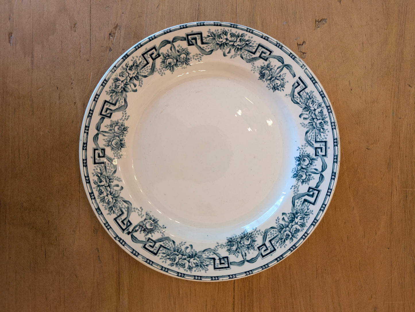 Athenes Green Transferware Plate