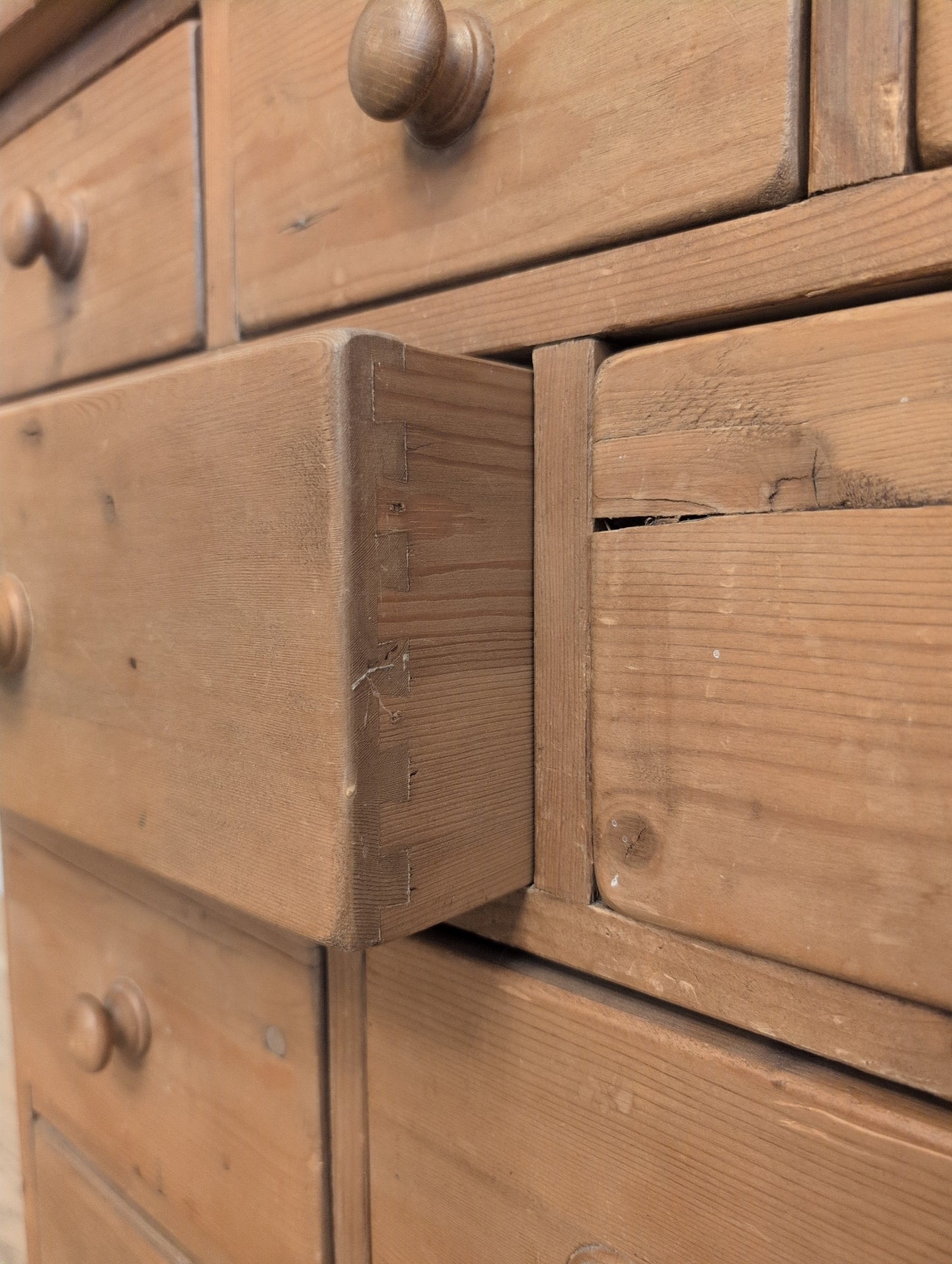 Vintage English Pine Kitchen Hutch