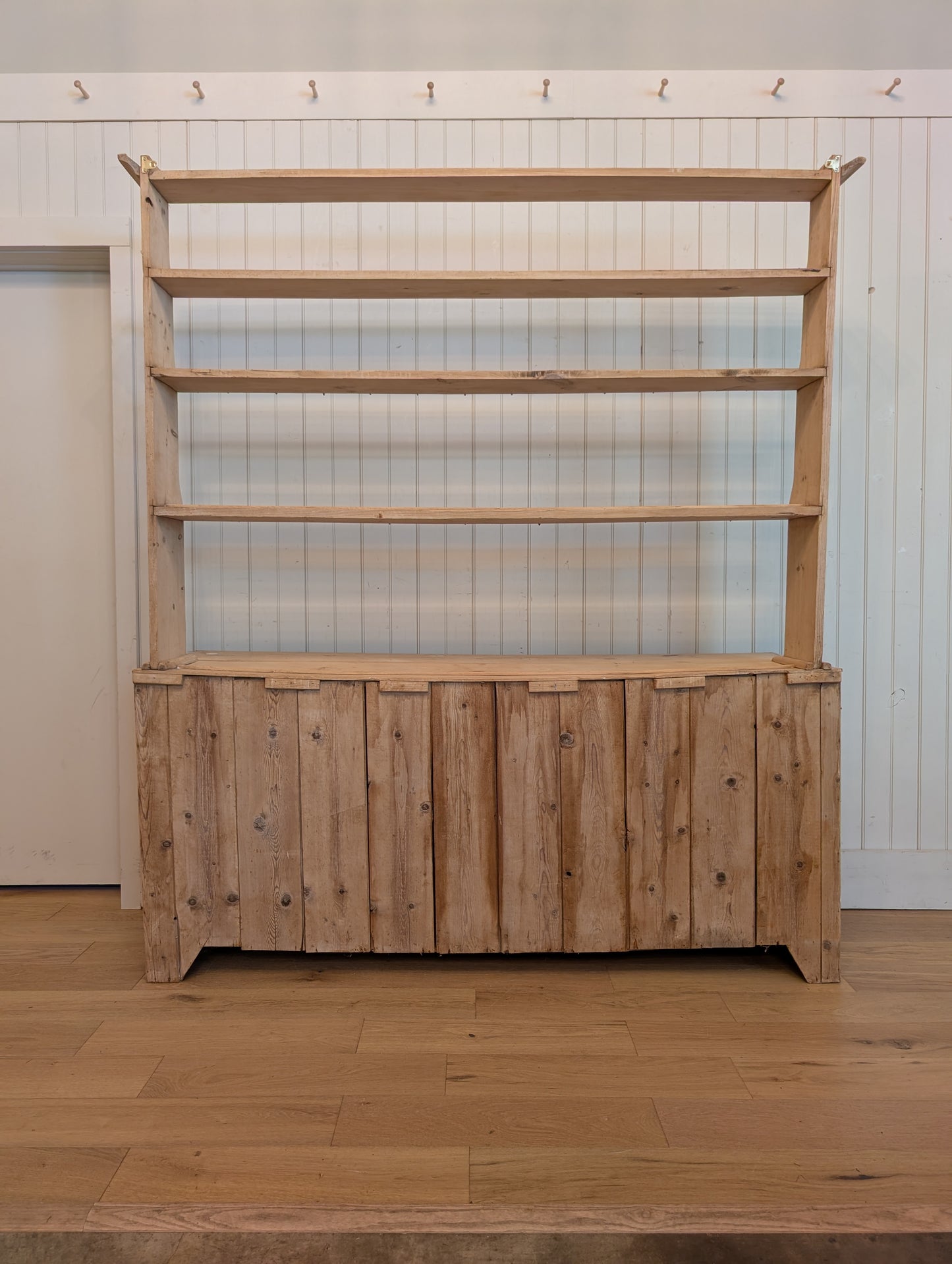 Stripped Pine Open Shelving Hutch
