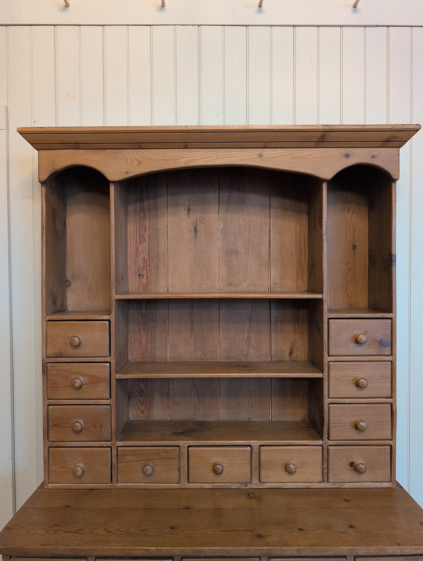Vintage English Pine Kitchen Hutch