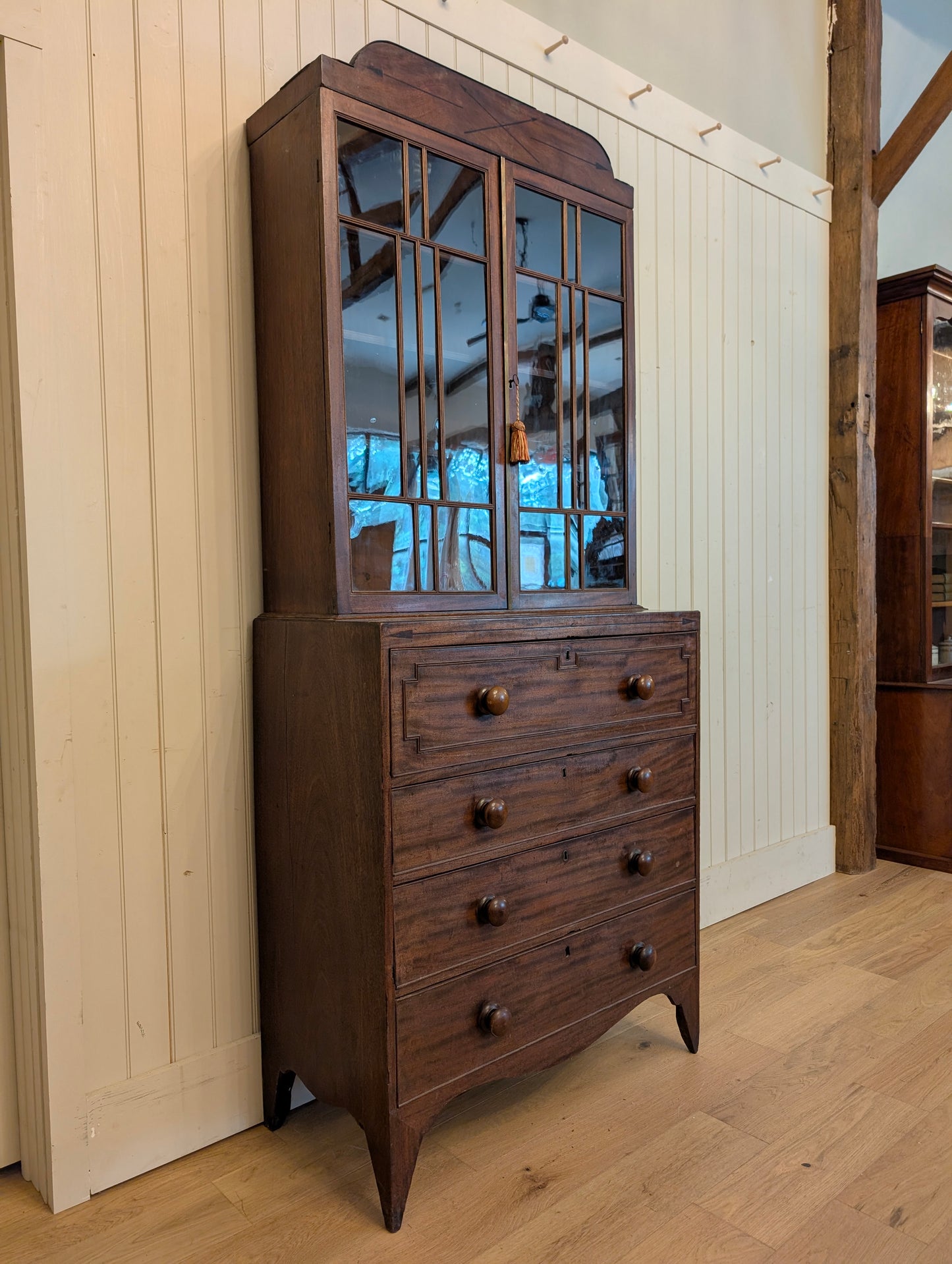 Mahogany Glass Door Secretaire