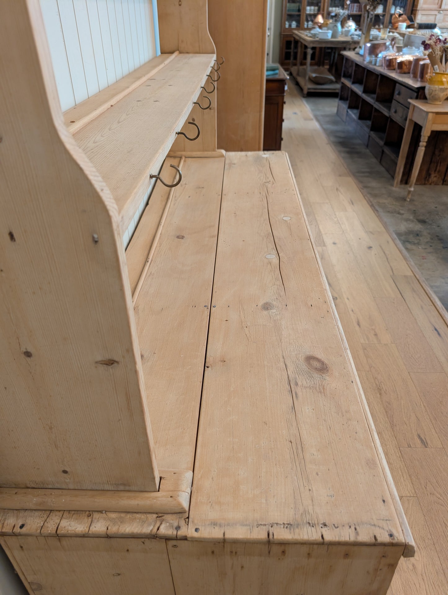 Stripped Pine Open Shelving Hutch