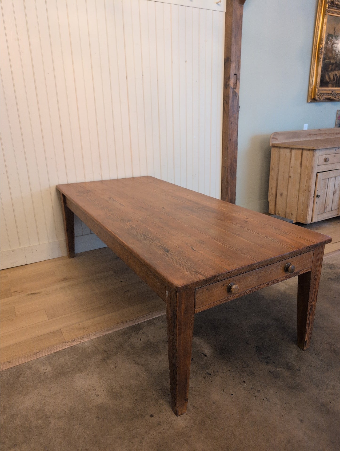 Victorian Pine 2 Drawer Dining Table