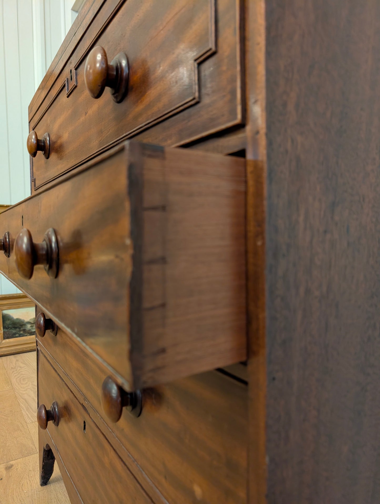 Mahogany Glass Door Secretaire