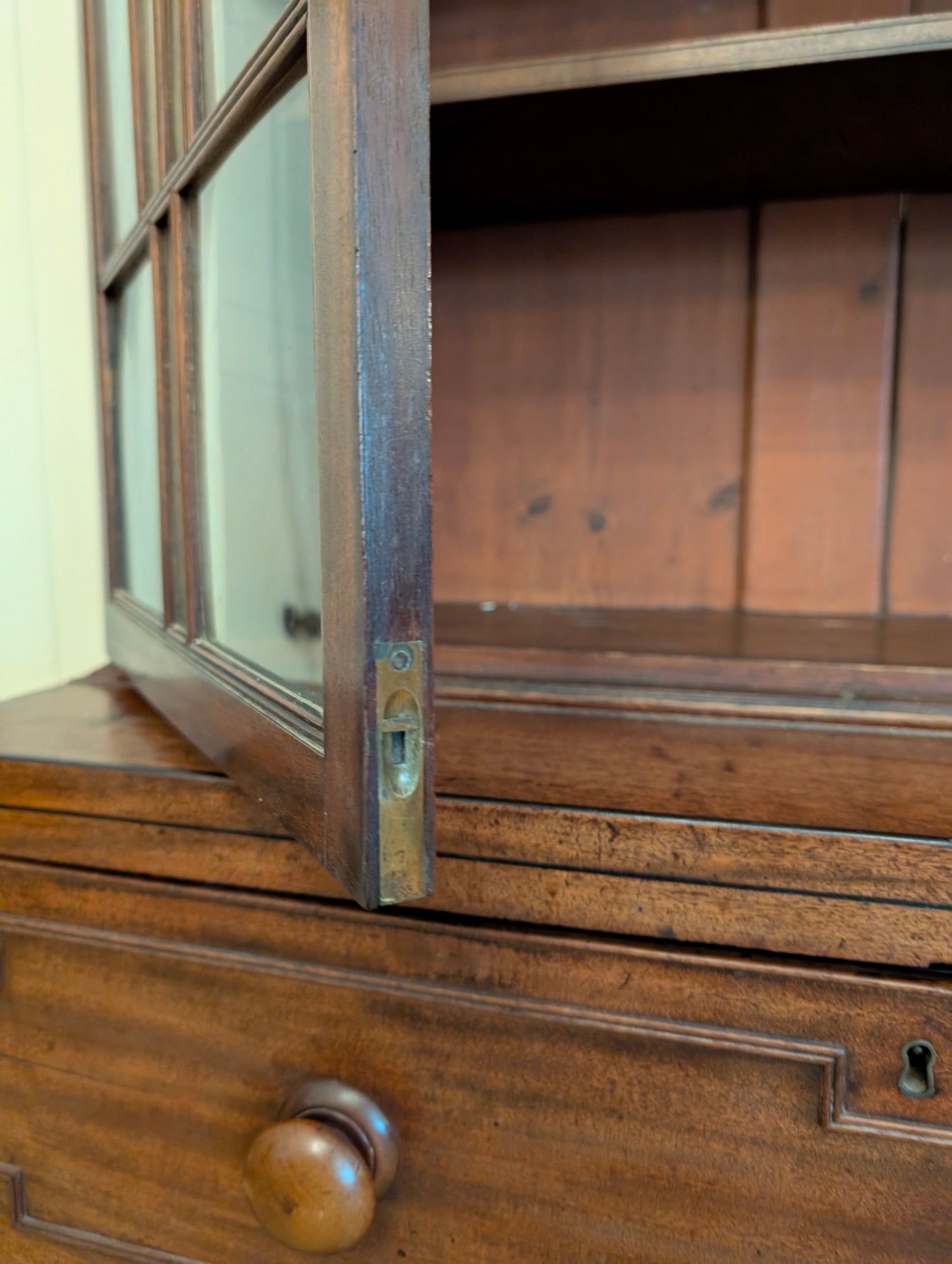 Mahogany Glass Door Secretaire