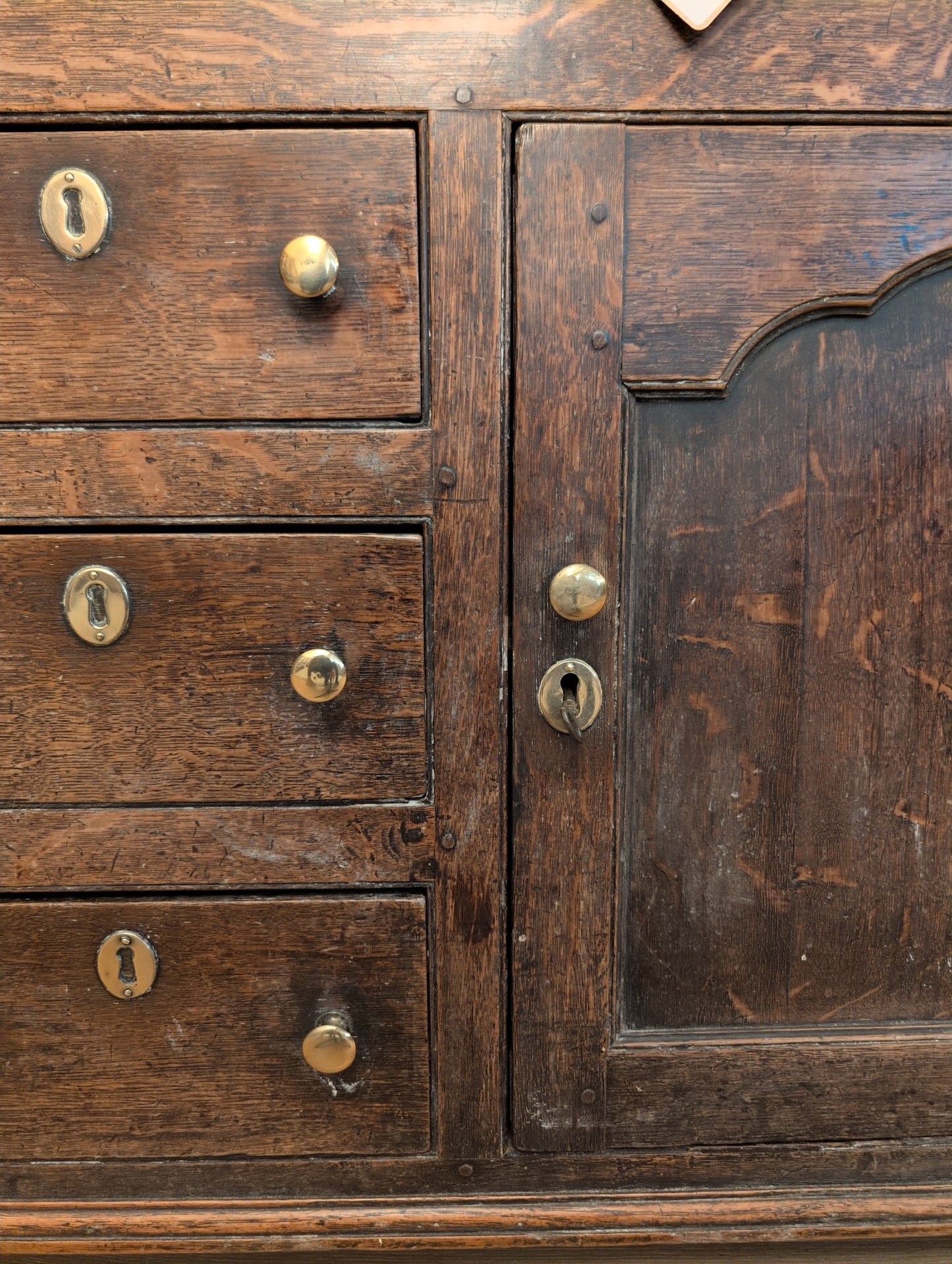 Georgian Oak Glazed Dresser