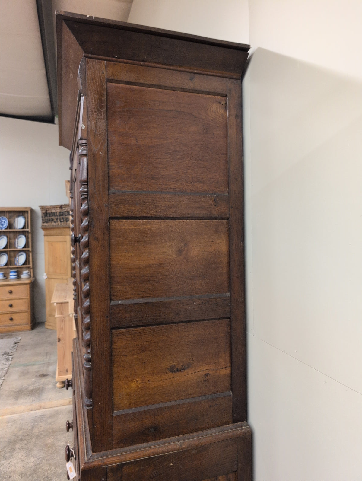 English Oak 2 Over 2 Linen Press