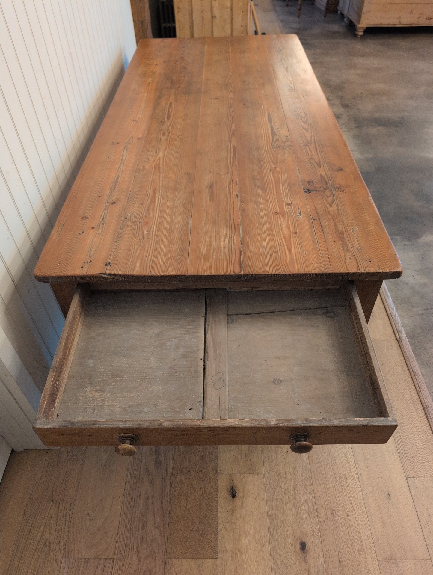 Victorian Pine 2 Drawer Dining Table