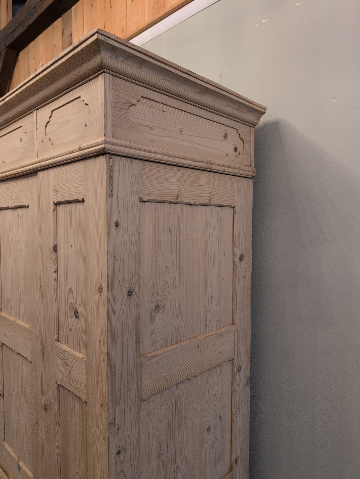 Grand Stripped Pine German Wardrobe