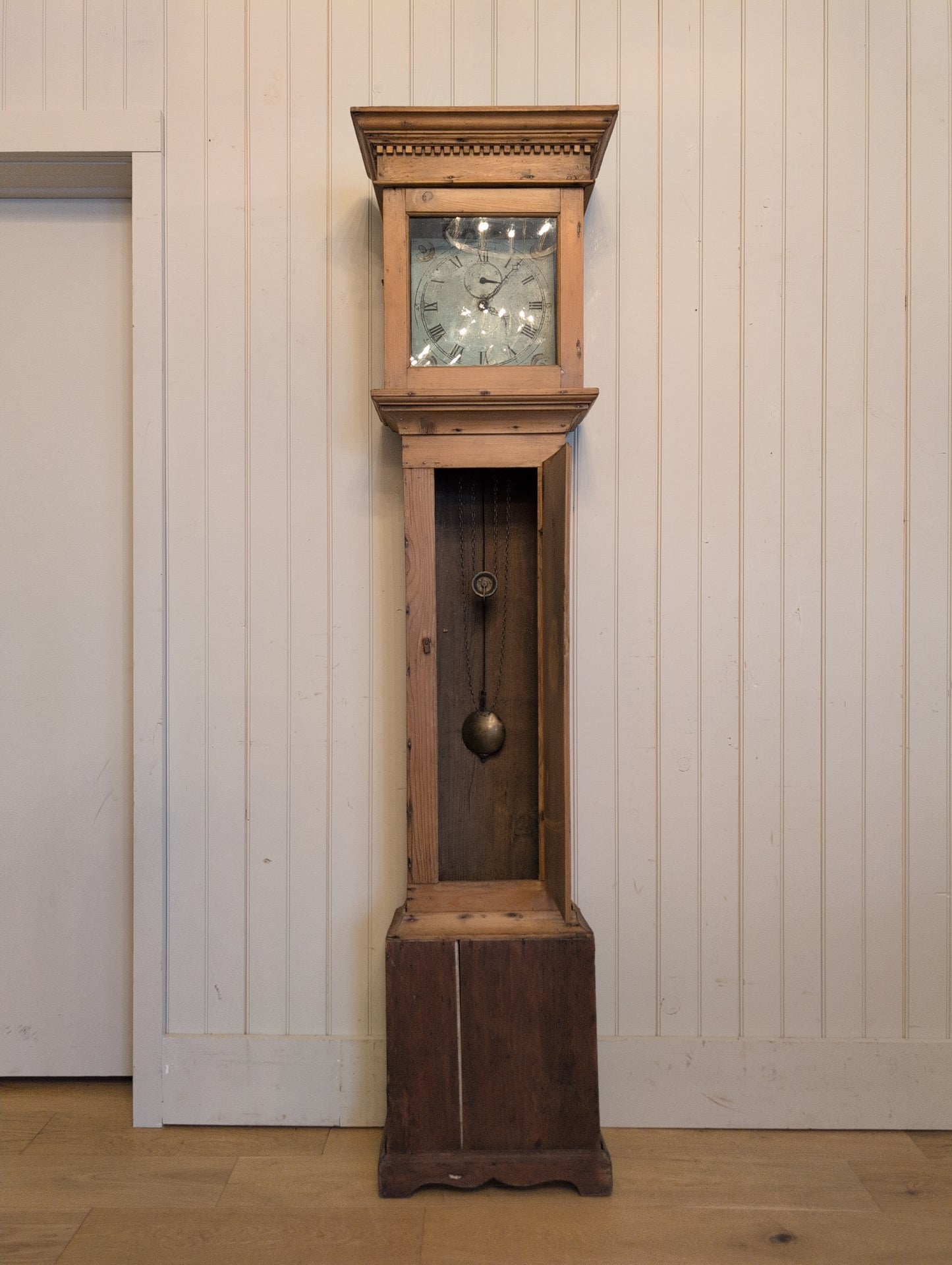 French Pine Longcase Clock