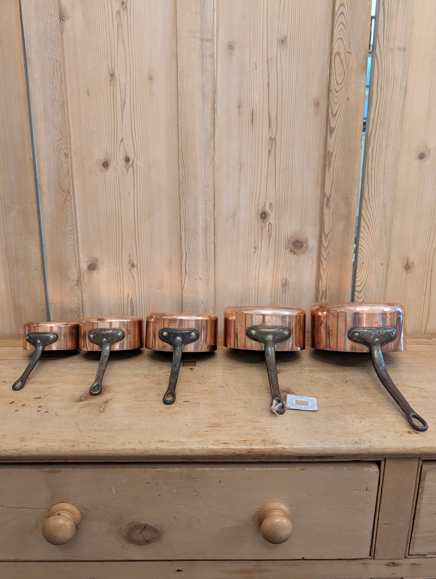 French Copper Pans (Stamped) - Set of 5